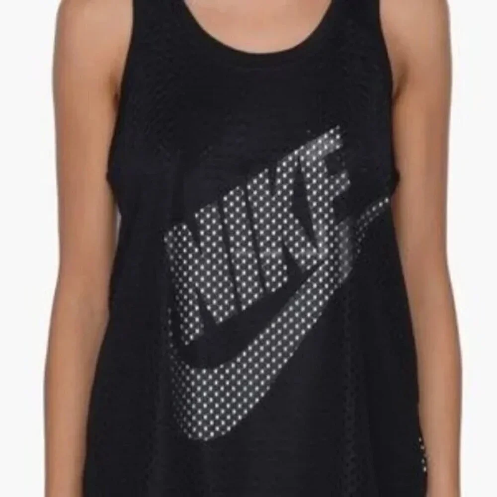 Nike Just Do It Black Mesh 2 Layer Racerback Tank Top